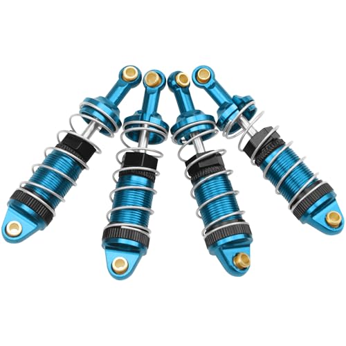 4Pack ShareGoo RC Car Shock Absorbers Metal Shocks Damper Compatible with MJX Hyper Go 14301 14302 14303 1/14 RC Car Upgrades Part (Blue) - color: Blue