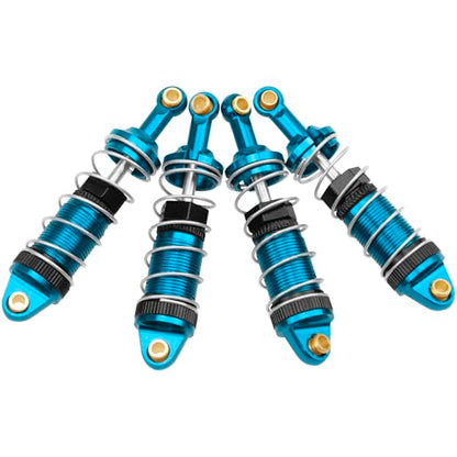 4Pack ShareGoo RC Car Shock Absorbers Metal Shocks Damper Compatible with MJX Hyper Go 14301 14302 14303 1/14 RC Car Upgrades Part (Blue) - color: Blue