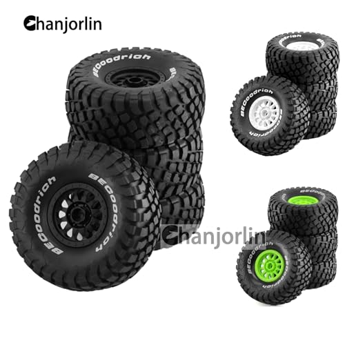 1/7 RC Short Course Truck Tires and Wheels 17mm Hex OD 5.43" 1/8 All Terrain Off Road Tyres with Foam Insert for 1:7 RC Buggy Monster Truck Car TRAXXAS UDR 85086-4 4PCS (Black) - color: Black