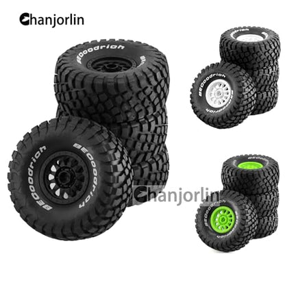 1/7 RC Short Course Truck Tires and Wheels 17mm Hex OD 5.43" 1/8 All Terrain Off Road Tyres with Foam Insert for 1:7 RC Buggy Monster Truck Car TRAXXAS UDR 85086-4 4PCS (Black) - color: Black