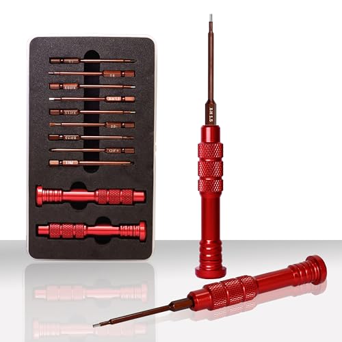 RC Screwdriver Set 11-in-1 Precision Repair Kit | Hex 0.9-2.0mm, T5/T6, PH0/PH1, Slotted 2.0, for RC Cars, SCX24, TRX4M, FPV drones