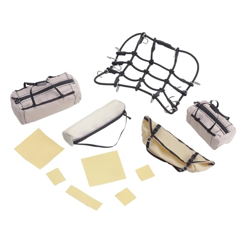 Simulation Roof Travel Bag Scale RC Decoration Luggage Bag Net for 1/10 1/12 Redcat SCX10 TRX4 WPL RC Crawler Upgrade Parts White - color: White