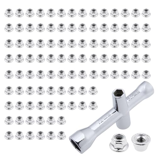 100PCS M4 Lock Nuts & Cross Wrench Hardware Tool Kit for Traxxas Axial Arrma Tamiya Redcat 1/10 RC Monster Truck Crawler Buggy Drift On-Road Car