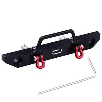 HobbyPark Metal Aluminum Front Bumper with D-Ring Tow Shackle, Replacement for Axial SCX24 1/24 RC Crawler Car