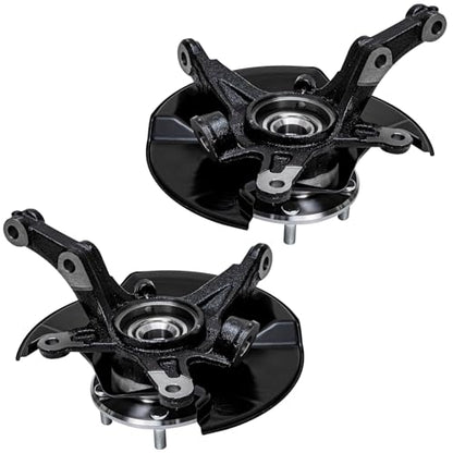 Detroit Axle - 4pc Front Steering Knuckles Kit for 06-11 Honda Civic, 2 | Disc Brake Calipers w/Bracket 2 Steering Knuckles & Wheel Bearing Hubs 2006 2007 2008 2009 2010 2011 Replacement - size: 4BU47731/Kit
