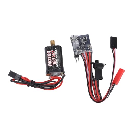 SUNGOOYUE Brushed ESC 30A Electric Speed Controller with Brake for 1/16 1/18 RC Cars, Metal Compact Design, Compatible with 2S Lipo N20 030 050 130 180 Motors DIY Mini RC Vehicles (53T)