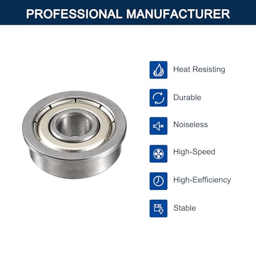 F609ZZ Flanged Ball Bearing, ID 9mm x OD 24mm x Width 7mm Miniature Bearings, Double Metal Shielded Deep Groove Bearings, Pre-Lubricated (GCr15) Chrome Steel 10pcs - size: F609ZZ 9mmx24mmx7mm