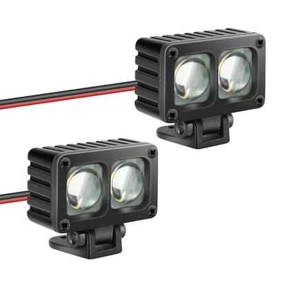 RC Light Bar RC Car LED Metal Housing Lens Spotlight RC Accessories for Axial SCX10 90046 Wraith Traxxas TRX4 TRX6 Redcat Gen8 1/10 1/8 RC Crawler (2pcs Lights)