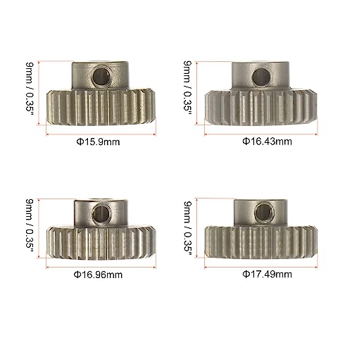 HARFINGTON 48P Hardened Pinion Motor Gear Set 4pcs 28T 29T 30T 31T Fit 1/8 inch RC Motor Shaft 48 Pitch 7075 Aluminum Gears for RC Car, with Hex Key - style: 28T 29T 30T 31T