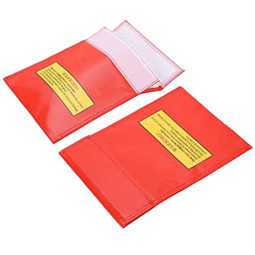 Alomejor RC Lipo Battery Bag Fire Storage for Charging Compatible with Various Aircraft Batteries 18x23cm (Red) - size: Red