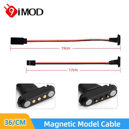 3-pin JR Plug Magnetic Snap-on Servo Extension Cable Wire Cord Female to Male RC Servo Extension Cord Wire Connectors for RC Models, Cars, Planes, Drones, DIY Projects (36CM*5 Pairs) - style: 36CM*5 Pairs