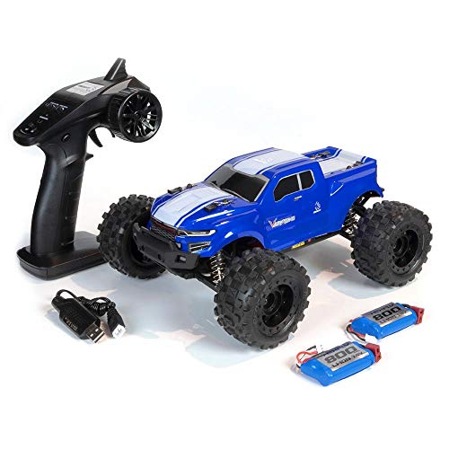 Redcat Racing Volcano 16 1/16 Scale RC Monster Truck – Electric Remote Control Car with 4WD, LED Lights, 2.4GHz Radio, 2 Rechargeable Li-Ion Batteries & Charger - Red - color: Red