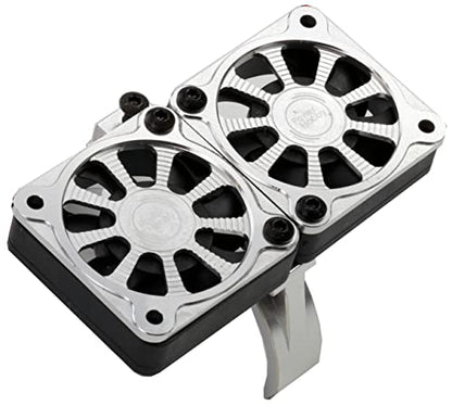 Aluminum Heatsink 1/5 Dual High Speed Cooling Fans w/Covers (Silver) - color: Silver
