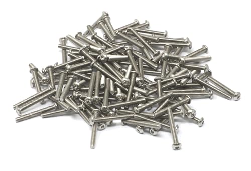 iexcell 100 Pcs M2.5 x 20mm Thread Pitch 0.45 mm Stainless Steel 304 Hex Socket Button Head Cap Screws Bolts Kit - size: M2.5 x 20mm