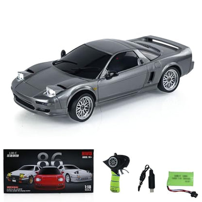 US in Stock, 1/18 4X2 RWD RC Racing Drift Car Electric Vehicles Model Gyroscope LDRC LD1803 Light System Motor Servo ESC Hobby Grade Model for Birthday Gift(Grey) - color: Grey