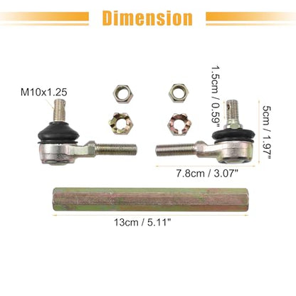 ACROPIX 13cm 5.11" Steering Tie Rod End Tie Rod Link Fit for 50cc 70cc 90cc 110cc 125cc 150cc ATV Quad Four Wheeler with Ball Joint Accessories - Pack of 2 - size: 130mm
