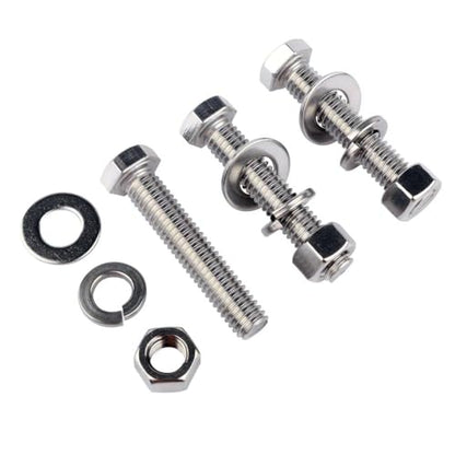 1/4-20 x 2-1/2" Hex Head Screw Bolt and Nuts Flat & Lock Washers, 304 Stainless Steel Fully Threaded, 8Sets - color: Silver, size: 1/4-20 x 2-1/2" (8Sets)