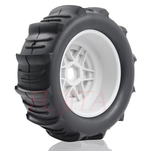 fujita 1/7 1/8 RC Off-Road Truck tyre Set Desert Beach Snow tyre 140mm OD for TRX UDR 85086-4 ARRMA Mojave EXB YK4072 4073 YKDF7 TB7 /17mm hex (White) - color: White