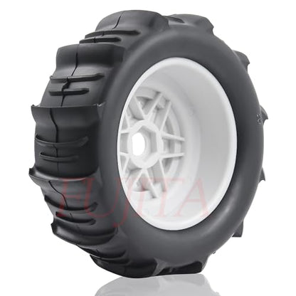 fujita 1/7 1/8 RC Off-Road Truck tyre Set Desert Beach Snow tyre 140mm OD for TRX UDR 85086-4 ARRMA Mojave EXB YK4072 4073 YKDF7 TB7 /17mm hex (White) - color: White