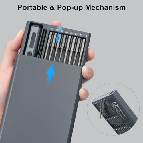STREBITO Mini Electric Screwdriver Set, 70 in 1 Small Electric Screwdriver | 64 S2 Preicison Bits, 5 Torque Settings, 4 LED Lights, Mini Power Screwdriver Repair Tool Kit for Computer PC, Electronic, RC - style: Standard