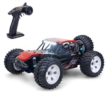 4WD RC Desert Buggy DTK-16 ZD Racing 1/16 2.4GHz Remote Control Off Road Vehicle 45KM/H 2435 Brushless Motor Lights Battery RTR Hobby Grade Model for Ages 14+ - color: Red