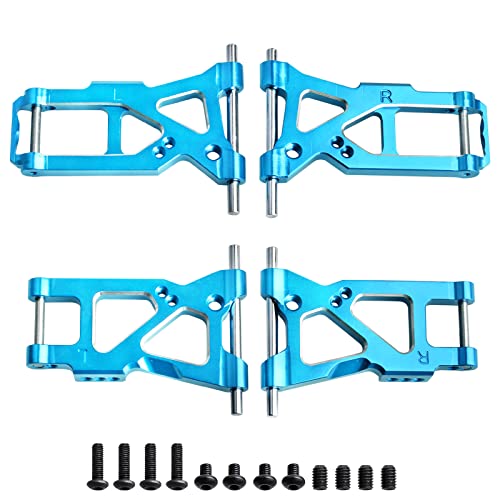 Aluminum Suspension Arms Set Front & Rear for Traxxas 4-Tec 2.0 VXL AWD 1/10 RC Touring Car (Blue) - color: Blue