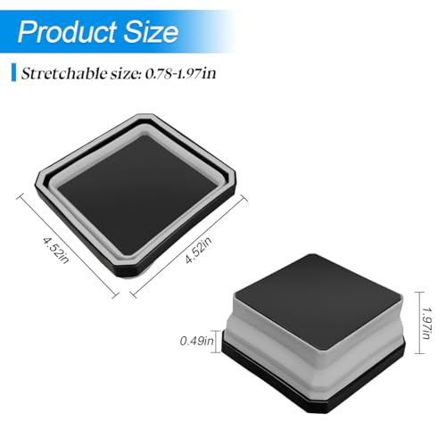 Collapsible Magnetic Parts Tray Set, Silicone Foldable Square Tool Bowls for Screw, Nuts & Small Metal Parts, Dual-Sided Magnet Base Auto Tool Organizer, Universal for Vehicles (Gray) - color: Gray