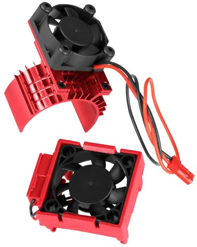 VXL-3s High Velocity Fan Heatsink Set Upgrades Part for 1/10 Slash/Rustler/Stampede VXL 4X4 2WD, ESC Motor Cooling Fan Hops Up,Red - color: Red/(for 2wd 4wd)