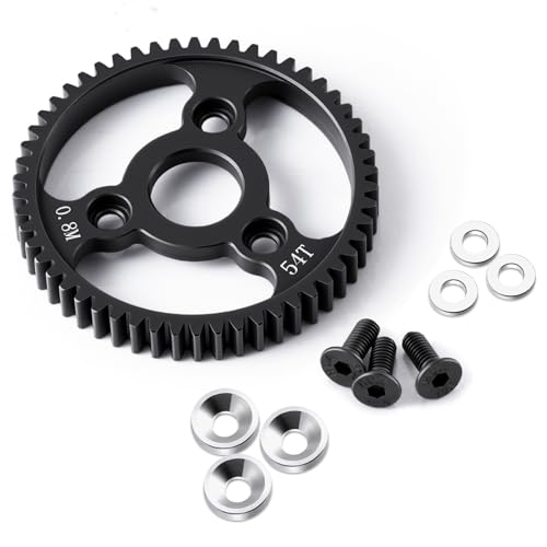 Carbon Steel 54T Spur Main Gear 32P 0.8M for 1/10 Tra-xxas Slash | Platinum Rustler Stampede 4x4 VXL 2WD Jato Rally E-REVO Summit T-Maxx - size: 54T