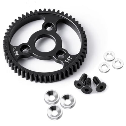 Carbon Steel 54T Spur Main Gear 32P 0.8M for 1/10 Tra-xxas Slash | Platinum Rustler Stampede 4x4 VXL 2WD Jato Rally E-REVO Summit T-Maxx - size: 54T