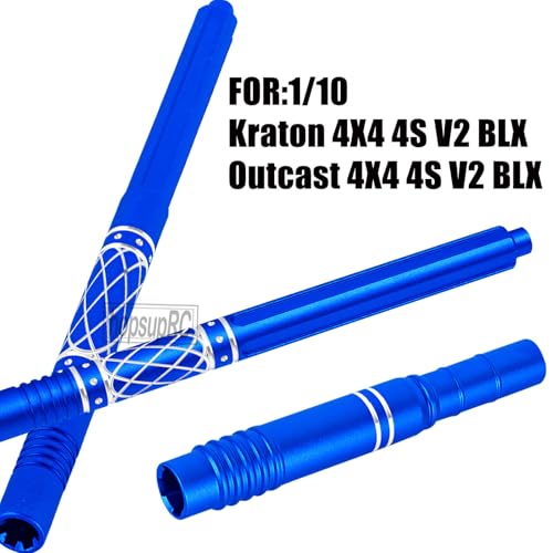 Upgrades Part Aluminum Center Slider Driveshafts Center Drive Shaft for 1/10 Kraton&Outcast 4X4 4S V2 BLX,Axles CVD Hops Up(Navy Blue) - color: Blue(for 1/10)