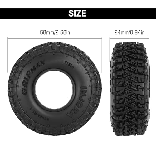 INJORA S4 1.3" 68 * 24mm Tires for TRX4M SCX24 1/18 1/24 RC Crawlers(T1350)