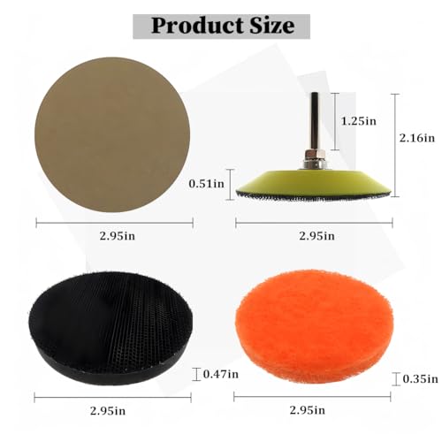 Car Headlight Restoration Kit, 21PCS 3 Inch Vehicle Headlights Lens Polishing Sanding Discs with Buffering Pad, Auto Hook and Loop Sanding Pads, Universal for Automobile RV Truck