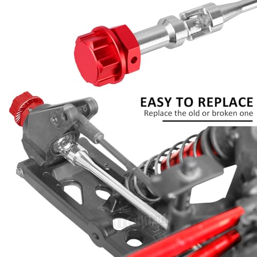 RC Drive Shaft Axles & Driveshaft Dogbone & Diff Outdrive w/Wheel Hex Nuts Upgrades Part for 1/5 KRATON 8S BLX/Outcast 8S BLX,Drive Shaft Axles CVD,Silver & Red