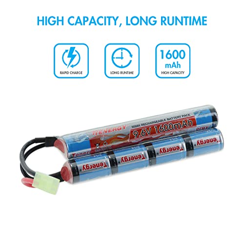 Tenergy Combo 9.6V 1600mAh Butterfly Mini NiMH Battery Pack + 8.4V-9.6V NiMH Smart Charger + Lipo Bag - size: Battery Pack + Charger + Lipo Bag
