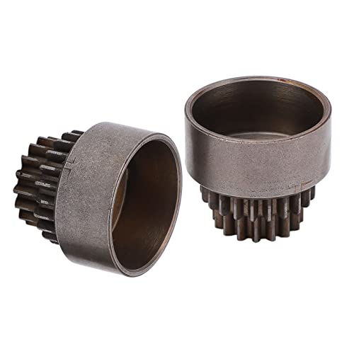 2Pcs Steel Clutch Bell Double Gears, RC Clutch Bell Gear, High Performance Upgrade Parts for HSP 94122 94166 1/10 RC Car, Durable Steel Material with 16T Upper and 21T Lower Teeth