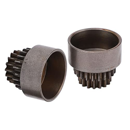 2Pcs Steel Clutch Bell Double Gears, RC Clutch Bell Gear, High Performance Upgrade Parts for HSP 94122 94166 1/10 RC Car, Durable Steel Material with 16T Upper and 21T Lower Teeth