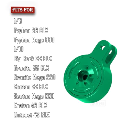 RC Aluminum Fixed Link Steering Servo Saver Upgrades Part for 1/8 Typhon 3S BLX 1/10 Big Rock Granite Senton 3S BLX Kraton Outcast 4S BLX,Green - color: Green - (Upgrades Part)
