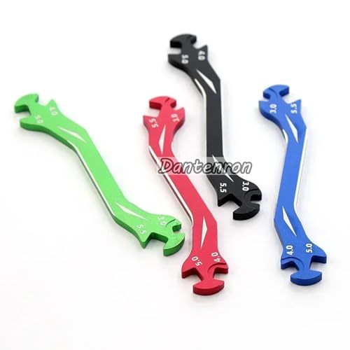 RC Multi-Function Wrench Turnbuckle Nut Ball Joint Remover 3mm 4mm 5mm 5.5mm Universal Repair Tool Aluminum Alloy for 1/10 1/8 1/24 Crawler Truck Off Road Car Boat Drone Airplane (Red) - color: Red