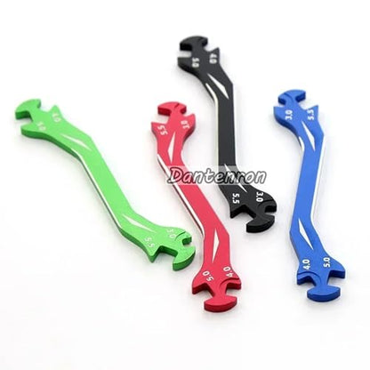 RC Multi-Function Wrench Turnbuckle Nut Ball Joint Remover 3mm 4mm 5mm 5.5mm Universal Repair Tool Aluminum Alloy for 1/10 1/8 1/24 Crawler Truck Off Road Car Boat Drone Airplane (Red) - color: Red