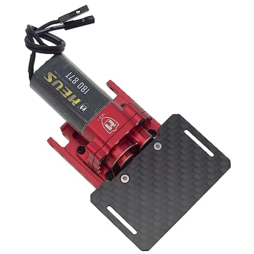 MEUS RACING TRX4M Transmission Motor Kit with Skid Plate and Battery Mount for TRX4M Defender Bronco K10 F150 1/18 RC Crawler Car Upgrades Toy Vehicles and Accessories (Red) - color: Red