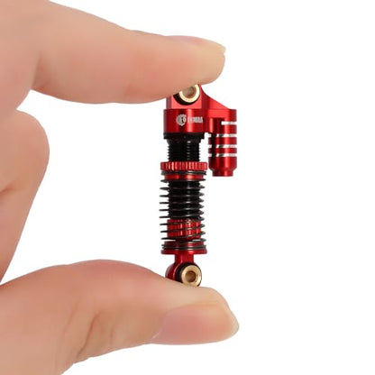 INJORA 45mm Aluminum Threaded Oil Shock Absorbers for 1/24 FMS FCX24（Red） - color: red