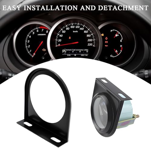 povtii 2 PCS Single Gauge Mounting Panel, 2.1 Inch Gauge Mounting Panel Bracket Pod with Single Hole, Metal Gauge Pillar Bracket Holder for Most Vehicles' Dashboard, Car Accessories - color: 2 PCS