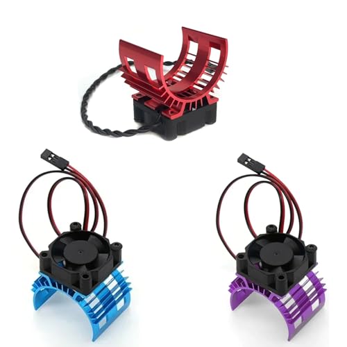 1/10 RC Aluminum Alloy Motor Heat Sink Heatsink with 5V Cooling Fan 30mm Upgrade Parts Replacement for 1/10 Truck Buggy Crawler Car 540 550 3650 Size Brushless Engine Motor