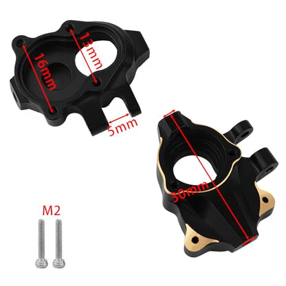 Heavy Duty Brass Steering Knuckles + Front Axle Weights Cover for Redcat Ascent-18 1/18 RC Crawler Upgrades Parts, 50g/Set (Front)