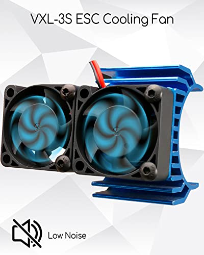 VXL-3s ESC Cooling Fan and Motor Dual Fan Set Compatible with Traxxas | Compatible with Slash 4x4 Stampede 4x4 Rustler 4x4 Hoss 4×4 Velineon VXL 3s Heat Sink, Blue - color: Blue ESC Cooling Fan and Motor Cooling Fan