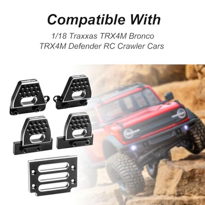 HobbyPark Aluminum Front and Rear Shock Towers for 1/18 Traxxas TRX4M Crawler Shock Mounts Set Bracket