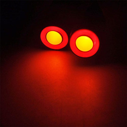 QUE-T 13mm 2 LEDs Angel Eyes & Demon Eyes LED Headlight/Back Light for 1:10 RC Model Crawler Cars, (Red + Yellow, 13MM) - color: Red + Yellow, size: 13MM