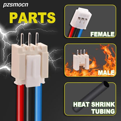 15 Sets/60 Pcs JST HY 2.0mm 3 Pin 22AWG Silicone Connector Kit | Premium Automotive Wiring, Heavy Duty Terminals, Reliable Circuit Board, High Temperature Housing, Easy Project Assembly - size: 3-Pin, style: JST-HY