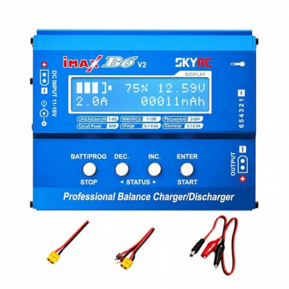 SKYRC iMAX B6 V2 Battery Charger 60W 6A Lipo Balance Charger/Discharger | Dual DC Power Input, Replacement for 1-6S Lipo/Li-Ion/LiHV/LiFe, 1-15S NiMH/NiCd, 2-20V Pb, DJI Mavic/Inspire/Phantom Battery